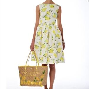 Kate Spade Lyric Lemon Print Sleeveless Dress